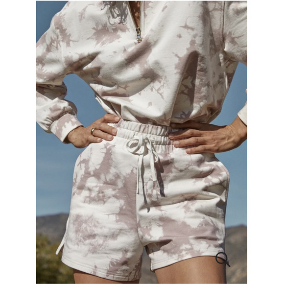 Varley Pants - Varley Glade Taupe Tie Dye Pull on Shorts Small New with Tags